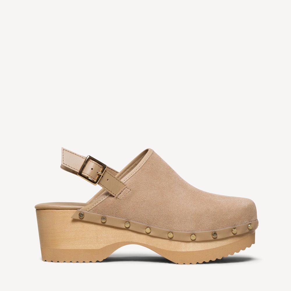 M. Gemi Greta Clog with back strap size 7 / EU 37 tan biscuit
